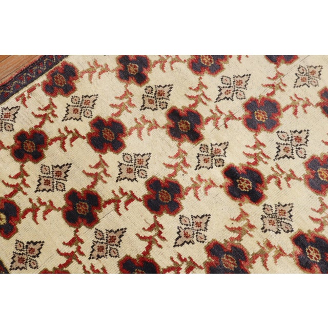 Textile Ivory Vintage Turkish Square Rug For Sale - Image 7 of 18