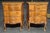 Italian Mid 20th Century Pair Italian Venetian Satinwood Inlaid Walnut Serpentine Side Chests of Drawers For Sale - Image 3 of 12