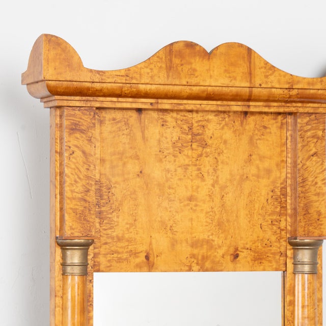 Biedermeier 19th Century Tall Birch Biedermeier Mirror For Sale - Image 3 of 13