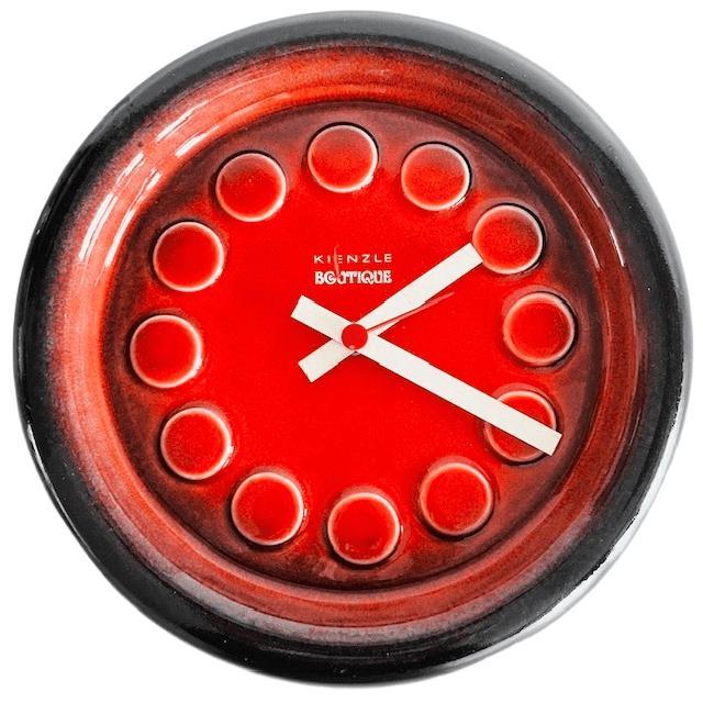 Vintage Kienzle Boutique ceramic wall clock in Fat Lava Space Age style from the 1970s. This beautiful vintage wall clock...