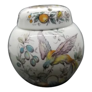 Vintage 1980s Woods of Windsor Bone China Ginger Jar, Made in Staffordshire England