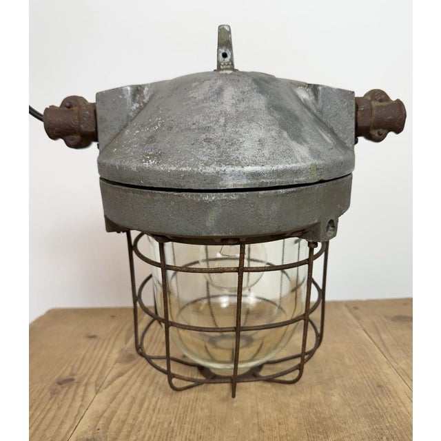 Industrial Grey Explosion Proof Lamp from Elektrosvit, 1960s For Sale - Image 11 of 18