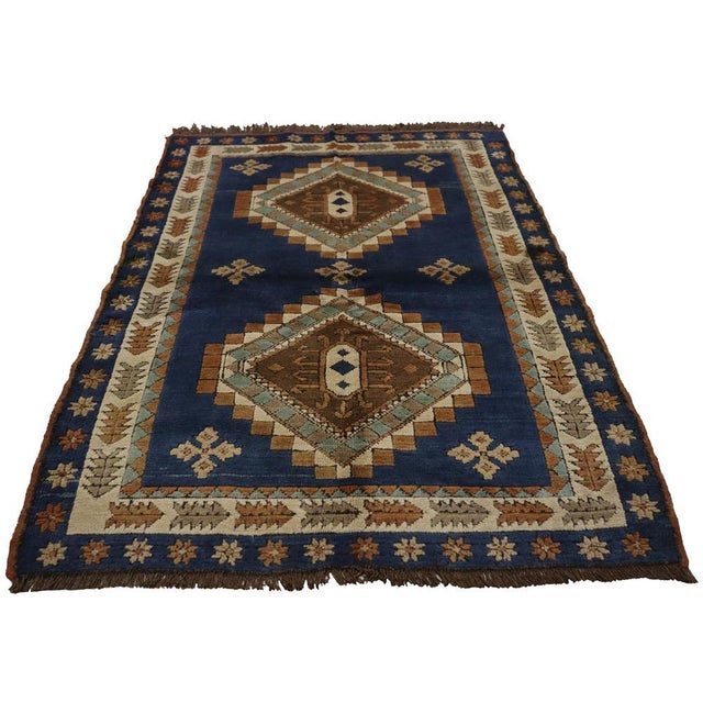 1950s Vintage Turkish Hand Knotted Rug, 1950s For Sale - Image 5 of 17