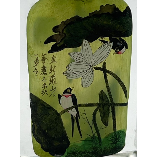 Vintage Inside Painted Crystal Bottle Dated 1955 For Sale - Image 11 of 12