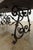 Brown Vintage Wood Top Dining Table With Iron Base For Sale - Image 8 of 15
