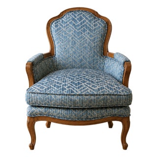 Vintage French Style Velvet Chair (2 Available) For Sale