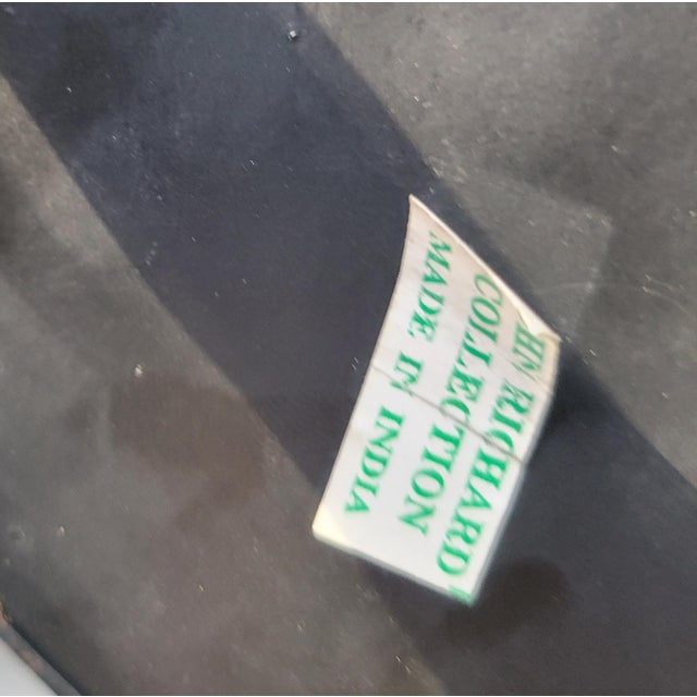 Metal Vintage John Richard Metal Tole Hand Painted Plant Stand, Drink Table For Sale - Image 7 of 8