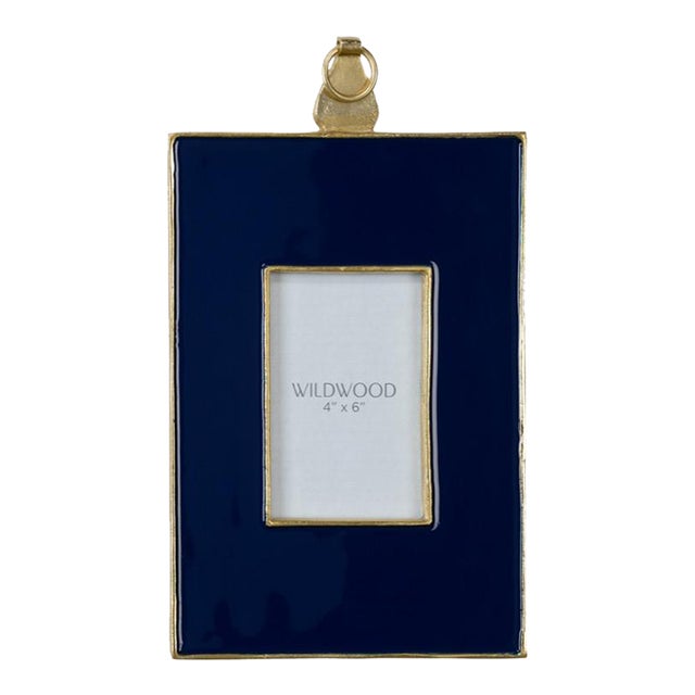 Wildwood Navy Enamel Wall Frame, Large For Sale