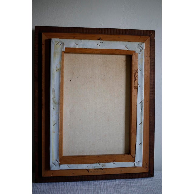 1960s Mid-Century Bamboo Framed Nautical Chinoiserie Painting For Sale - Image 10 of 12
