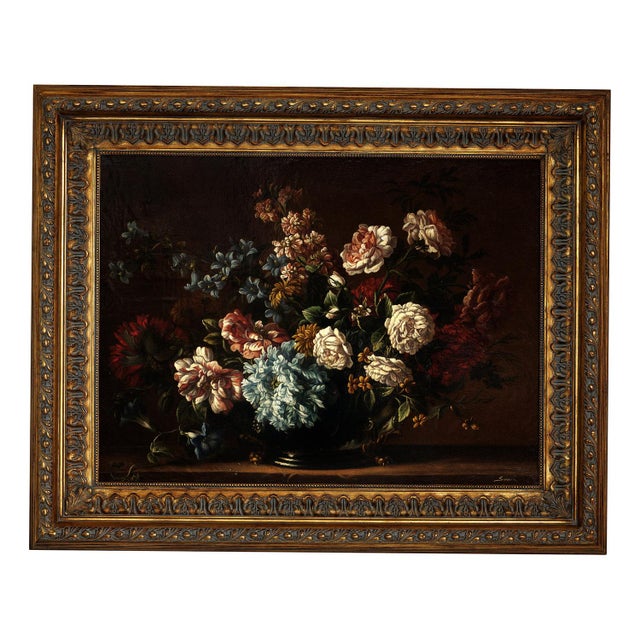 R. Suraci, Floral Still Life, 1980s, Oil on Canvas For Sale - Image 10 of 10