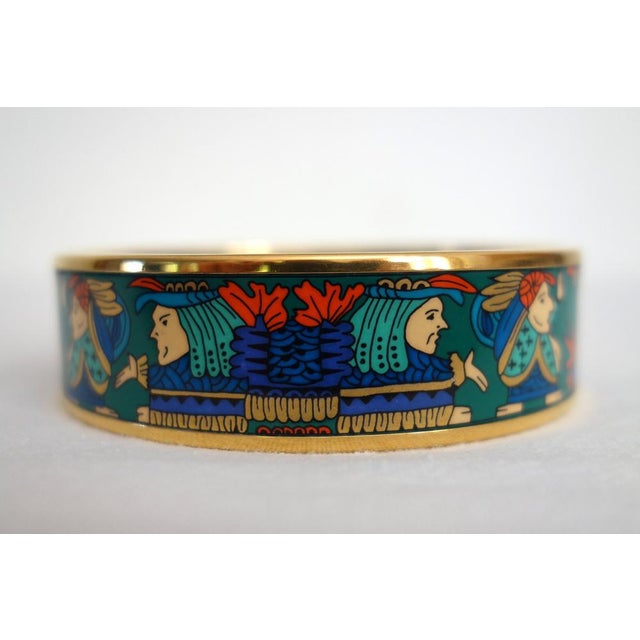 Vintage Enamel and Gold Bangle Bracelet from Hermès, 1980s