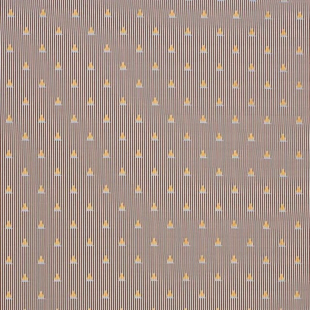 A classic taffeta ticking stripe gains a graphic edge with the addition of a woven triangle motif in a subtle metallic...