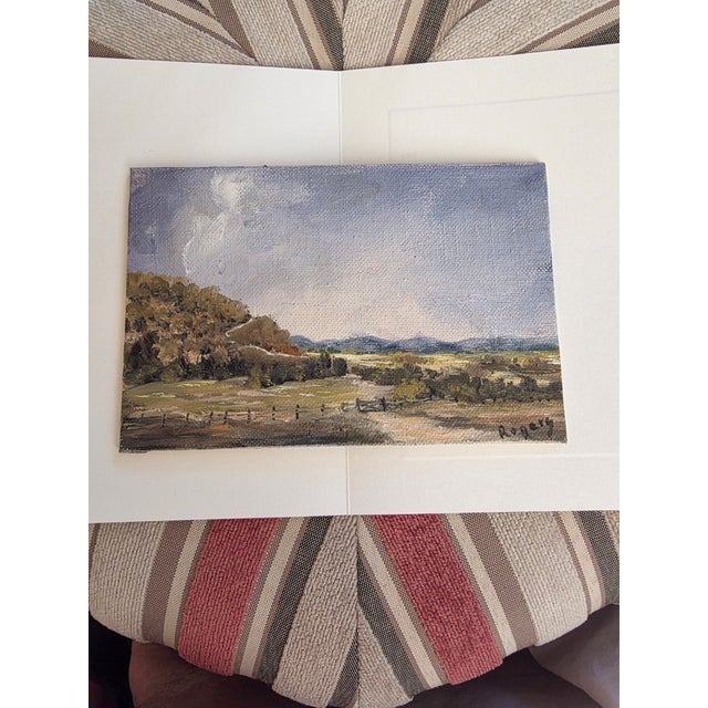 Traditional Small Texas Plein Air Painting on Canvas Board by Rogers For Sale - Image 3 of 7