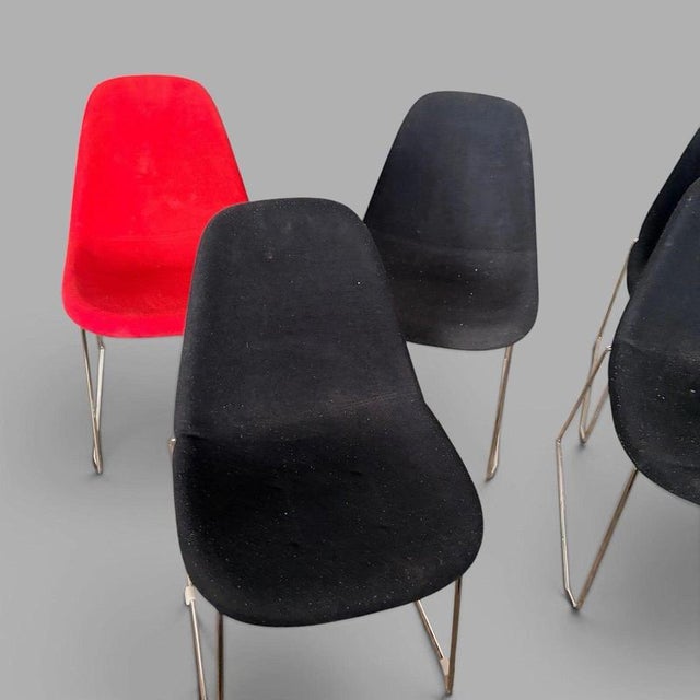Mid-Century Stackable Egg Dining Chairs, Set of 6 For Sale - Image 6 of 7