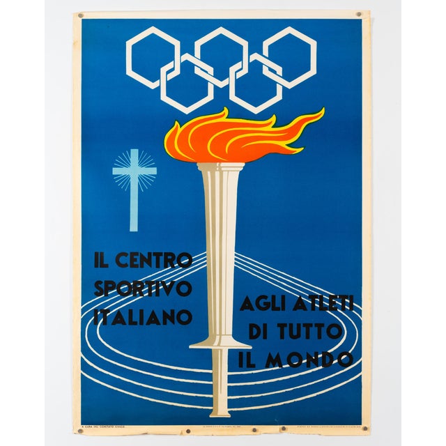 Modern Italian Sports Center Original Lithograph by Corrado Mancioli, 1960 For Sale - Image 3 of 9