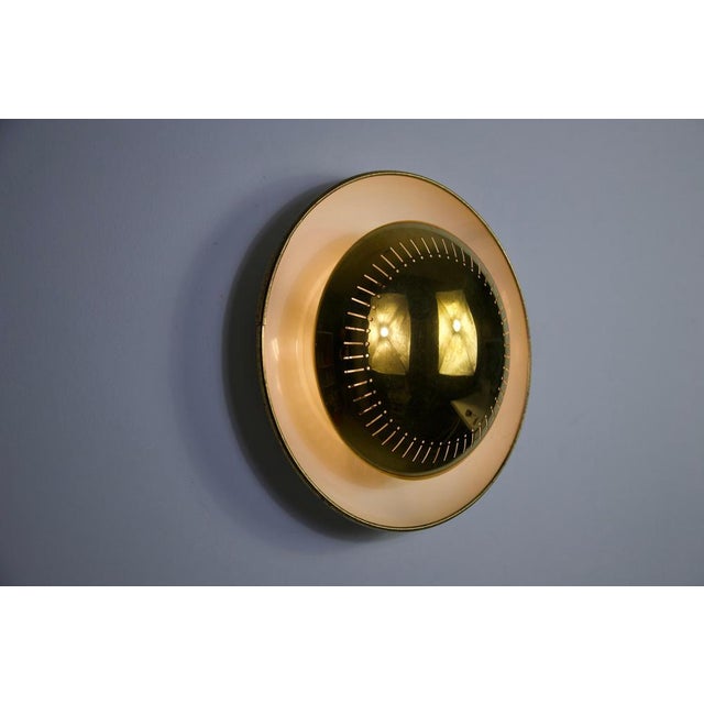Mid-Century Brass Flush Mount or Wall Lamp attributed to Hillebrand Leuchten, 1960s For Sale - Image 10 of 13
