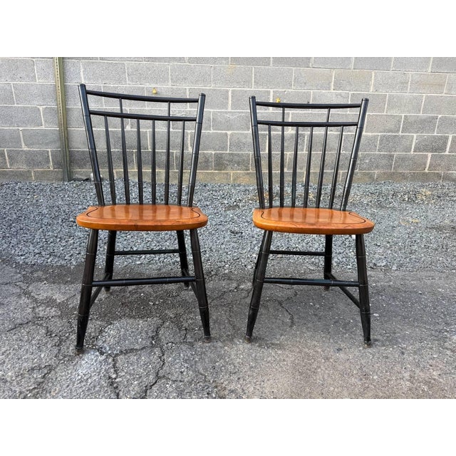 Black Late 20th Century Set of 4 Attributed toHitchcock Birdcage Dining Side Chairs For Sale - Image 8 of 17