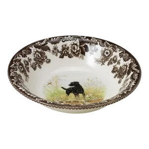 Spode Woodland Dogs Ascot Cereal Bowl 8", Black Labrador