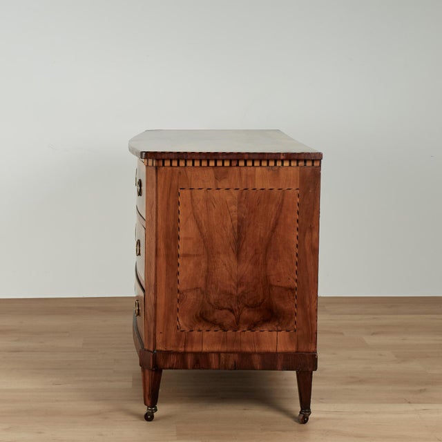 Antique Italian Neo Classic Bow Front Chest or Commode For Sale - Image 14 of 14