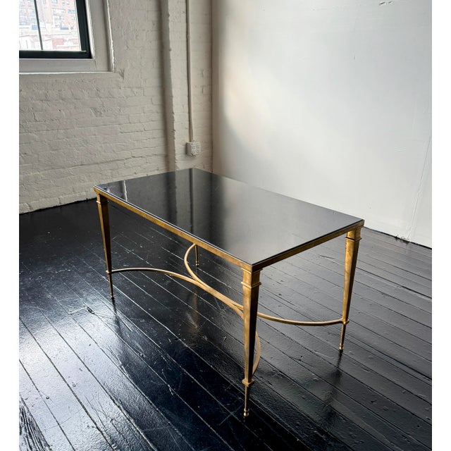 1960s 1960s Mid-Century Neo-Classical Style Brass Side Table With Stone Top For Sale - Image 5 of 12
