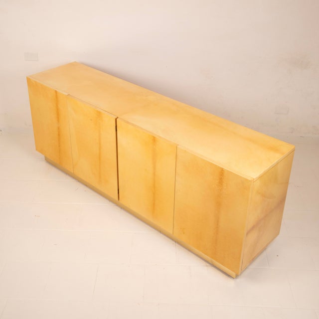 Mid-Century Modern Italian Parchment and Brass Sideboard from Tura Milano, 1970s For Sale - Image 18 of 18