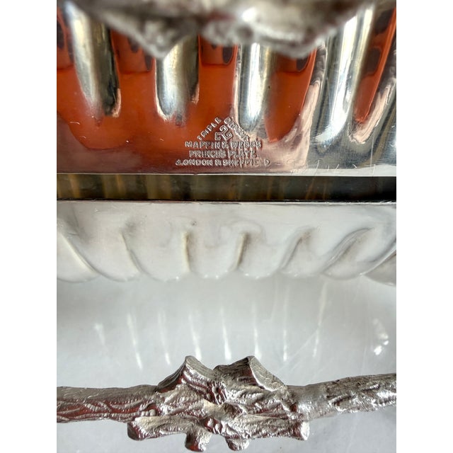Rare Antique Victorian Mappin & Webbs London & Sheffield Triple Deposit Princes Silver Plated Egg Cruet / Hors d'Oeuvres Dish Serving Set With 6 Cups For Sale - Image 9 of 12