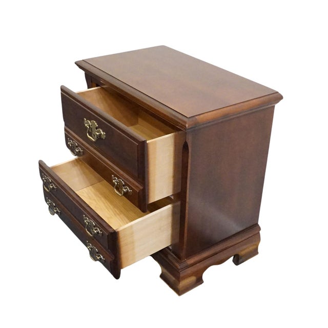 Bassett Furniture Solid Cherry Traditional Style 26" Two Drawer Nightstand 2107-270 For Sale In Kansas City - Image 6 of 12