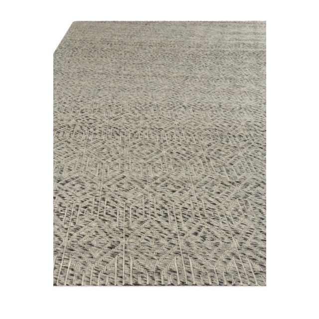 Sanz Flatweave Wool Silver Rug - 6'x9' For Sale - Image 4 of 11