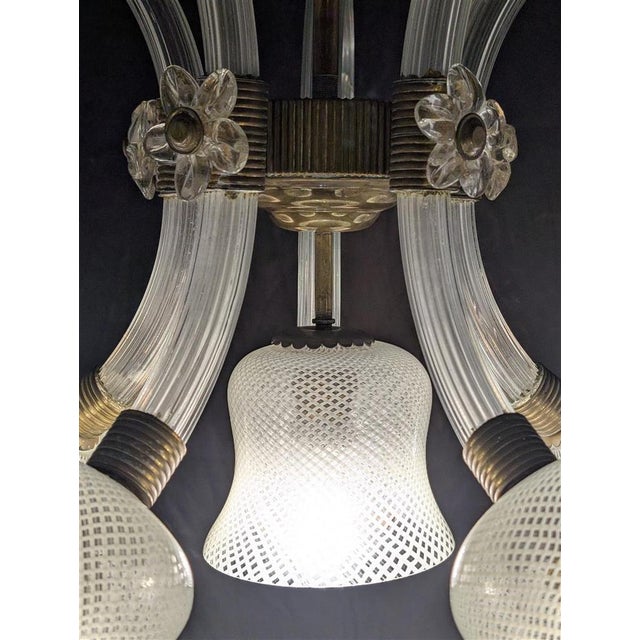 Murano Glas Ceiling Lamp in the style of Barovier and Toso, 1940s For Sale - Image 14 of 18