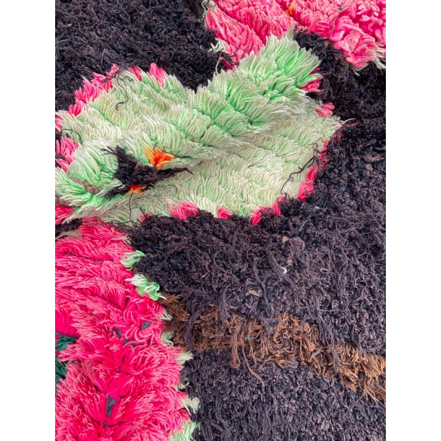 Black 1980s Mid-Century Vintage Berber Boucheruite Rug For Sale - Image 8 of 10