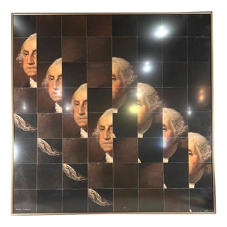 "Four Georges" #1/5 — Framed Collage, Herbert Simon 2008 For Sale