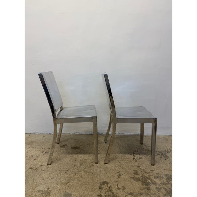 Metal Philippe Starck Polished Aluminum "Hudson" Chairs for Emco - A Pair For Sale - Image 7 of 13