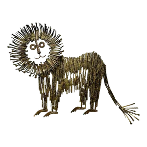 Grant Cowen, American 20th Century, Lion, Patinated and Painted Metal Sculpture