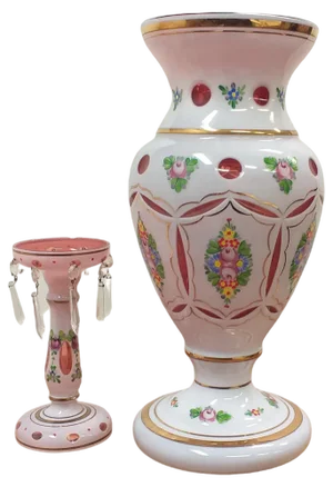Vase and Candleholders, Czechoslovakia, Set of 2