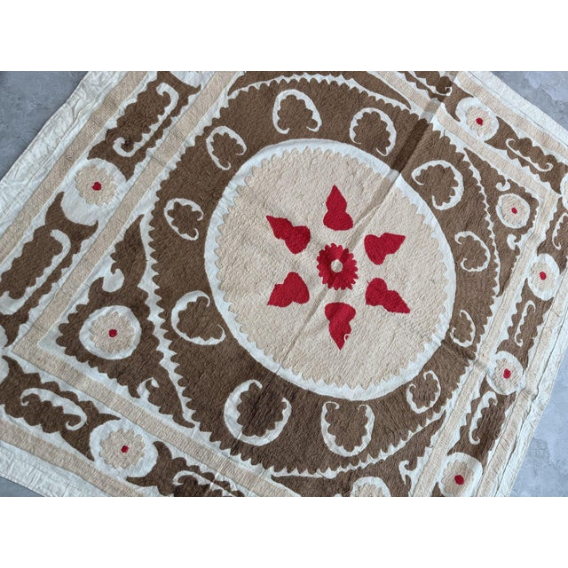 Tan Bukhara Suzani Textile Wall Art For Sale - Image 8 of 9
