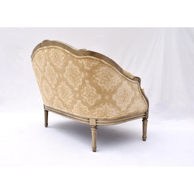 Wood French Louis XvI Style Marquise Loveseat & Ottoman For Sale - Image 7 of 12