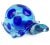 Mid 20th Century Vintage Murano Salviati Glowing Light and Dark Blue Spots Italian Art Glass Abstract Turtle Figure Sculpture For Sale - Image 5 of 10