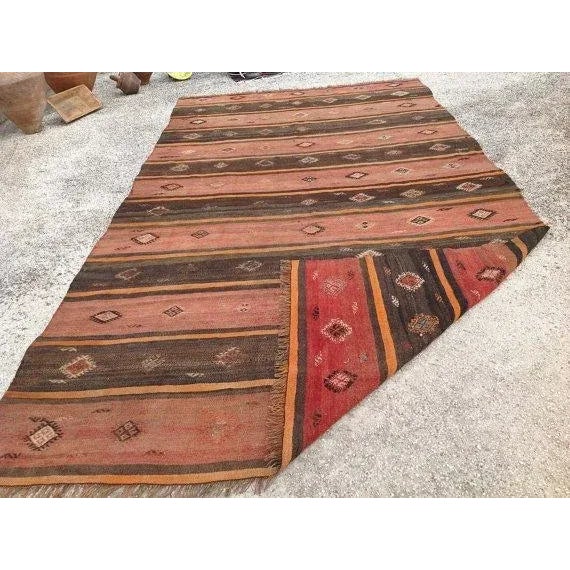 XX Vintage Turkish Kilim Rug - 6'1" X 11'4" For Sale In Raleigh - Image 6 of 6