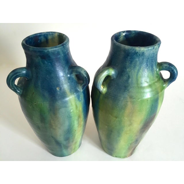 Rare Vintage 1930's Belgium Art Deco Art Nouveau Drip Glaze Art Pottery