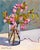 Original Expressionist Still Life Floral Oil Painting - "Turquoise and Twigs" For Sale