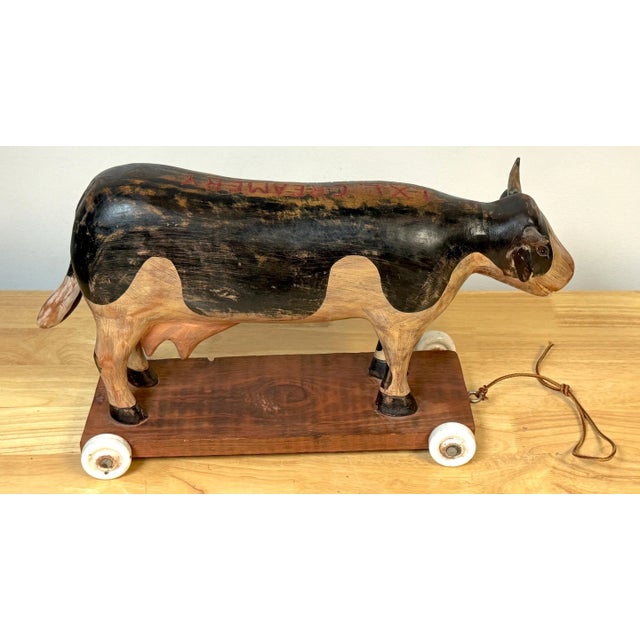 Folk Art Advertising IXL Creamery, 1944, Hand Carved Milk Cow Prize/ Trade Sign For Sale - Image 11 of 12