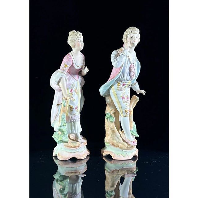 Set of 2 Arnart Bisque Porcelain Figures, #7955, C. 1955 For Sale - Image 4 of 11
