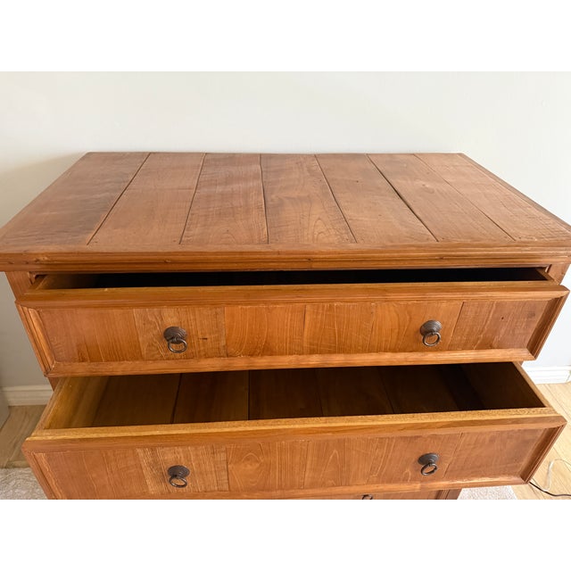 Wood 1990s Solid Teak Four-Drawer Dresser / Chest For Sale - Image 7 of 11