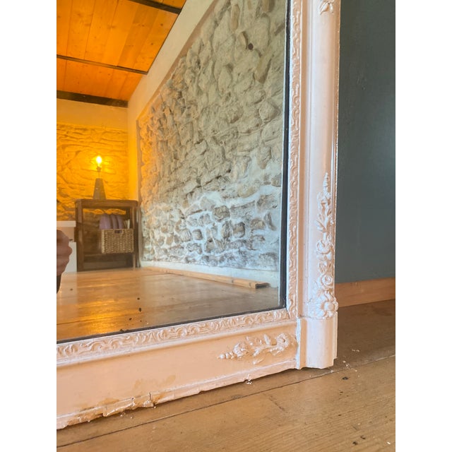 Mirror in Stuccoed and White-Painted Wood, 1800s For Sale - Image 4 of 9