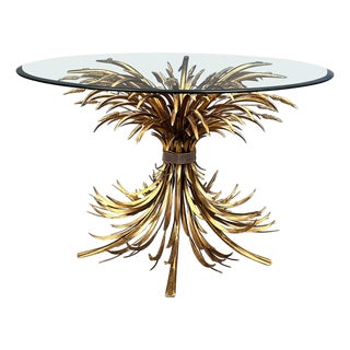 Gilt Metal Dining Table in the style of Coco Chanel, 1960s For Sale