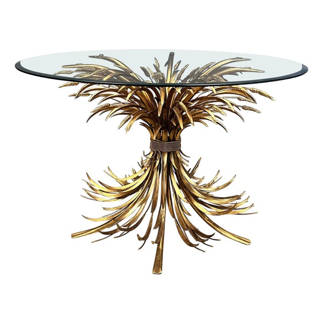 Gilt Metal Dining Table in the style of Coco Chanel, 1960s For Sale