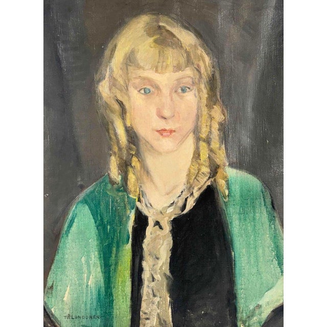 A magnificent, museum-worthy addition to any serious collection. This antique oil on canvas portrait titled "Blonde Girl"...