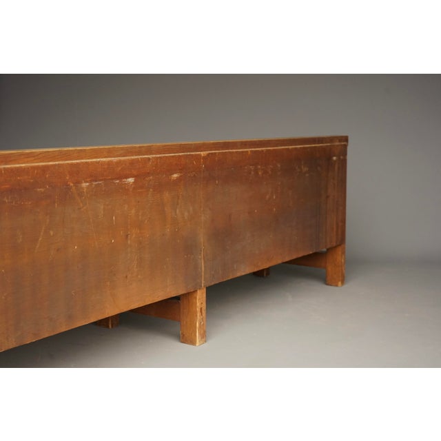 Brown Traditionalist Dutch Oak Bench in the style of Delft School. 1920s For Sale - Image 8 of 10