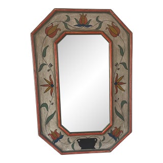 Folk Art Spanish Moorish Influence Hand Painted Mirror For Sale