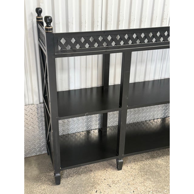 Ardley Hall Regency Style Tiered Black Console / Sofa Table For Sale - Image 10 of 11